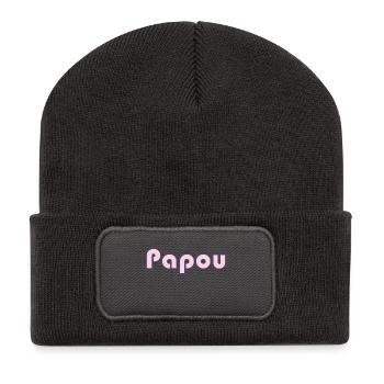 PAPOU. PAPA. FÊTE DES PÈRES. BONNE FÊTE PAPA - Beanie recyclé à patch - charbon - Devant