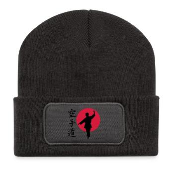 Karate Gangaku - Recycelte Patch Beanie - Dunkelgrau - Vorne