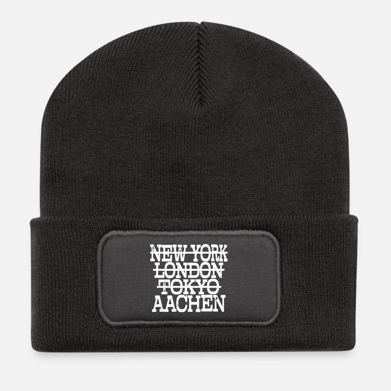 Aachen Liebe - Geschenkidee für Aachener Fan - Recycelte Patch Beanie - Dunkelgrau