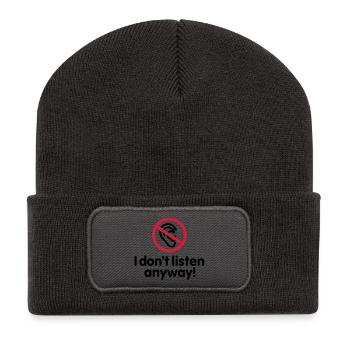 I do not listen anyway - Recycled Patch Beanie - dark grey - Front
