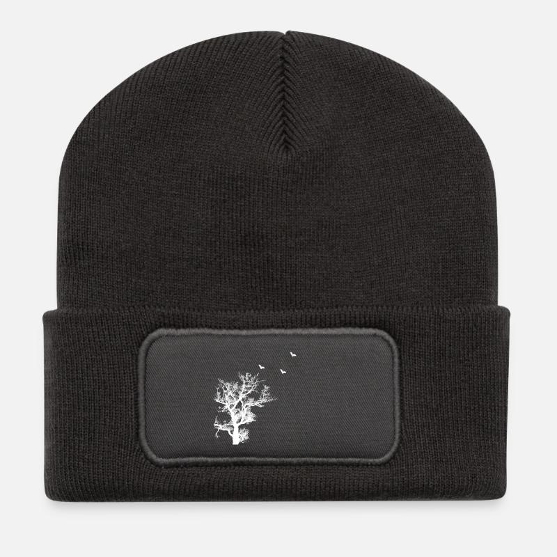 baum fledermaus - Recycelte Patch Beanie - Dunkelgrau