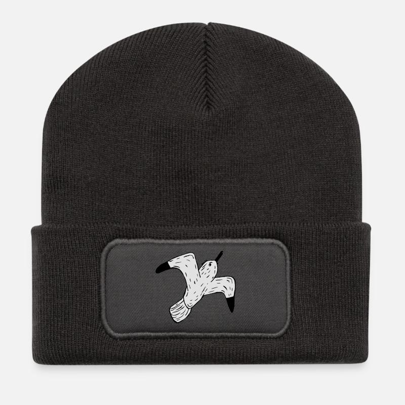 Möwe - Recycelte Patch Beanie - Dunkelgrau