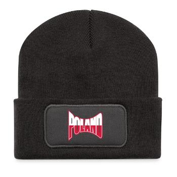 polen poland text design logo fan feiern party bal - Recycelte Patch Beanie - Dunkelgrau - Vorne