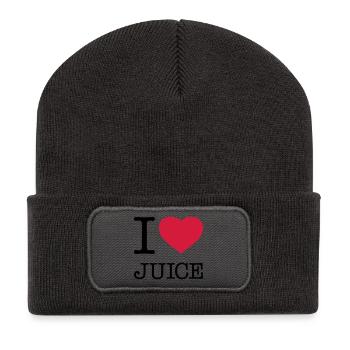 I LOVE JUICE Saft - Recycelte Patch Beanie - Dunkelgrau - Vorne