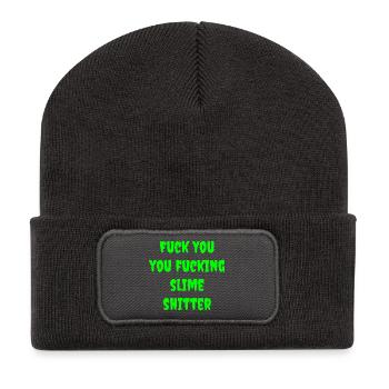 Muquezine n° 2 - Beanie recyclé à patch - charbon - Devant