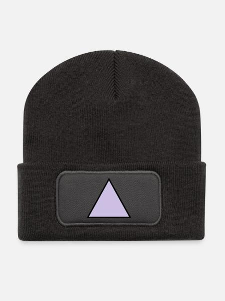 hipster triangle triangle shape - Recycled Patch Beanie - dark grey
