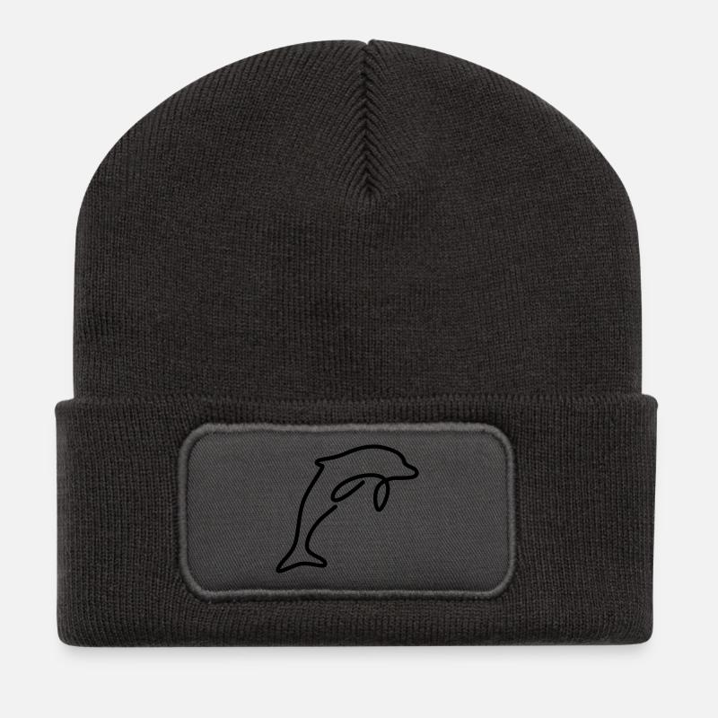 Delfin - Recycelte Patch Beanie - Dunkelgrau