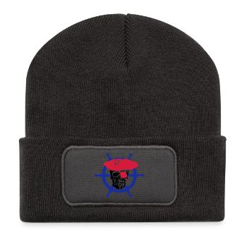 skull pirate - Recycled Patch Beanie - dark grey - Front