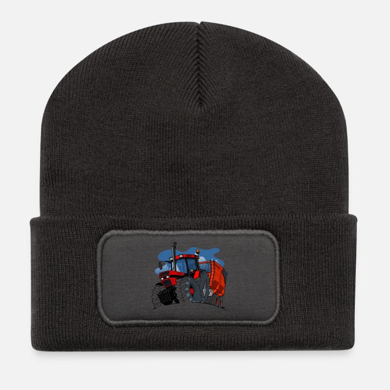 0856 Kofferwagen ALT - Recycelte Patch Beanie - Dunkelgrau