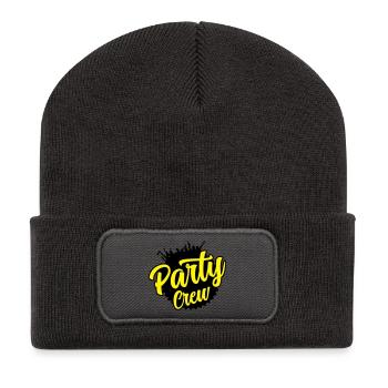 party crew - Recycelte Patch Beanie - Dunkelgrau - Vorne