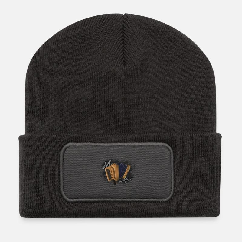 Harmonika - das muss so laut! | ZiachON! - Recycelte Patch Beanie - Dunkelgrau