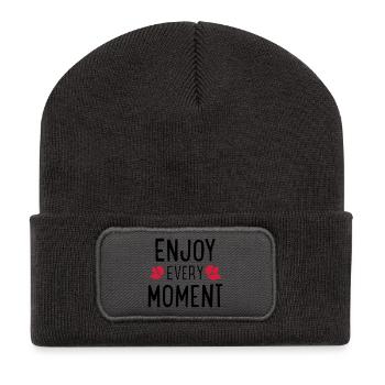 Lustige Sprüche - Recycelte Patch Beanie - Dunkelgrau - Vorne