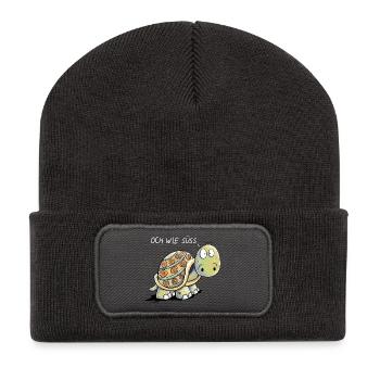 Süße Schildkröten - Schildkröte - Recycelte Patch Beanie - Dunkelgrau - Vorne