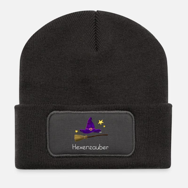Hexenzauber - Recycelte Patch Beanie - Dunkelgrau
