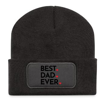 Bester Papa aller Zeiten - Must-Have-Geschenk für Väter - Recycelte Patch Beanie - Dunkelgrau - Vorne