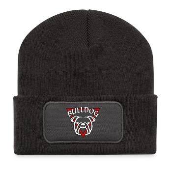 English Bulldog R6Z - Recycelte Patch Beanie - Dunkelgrau - Vorne
