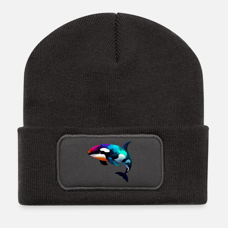 Schwertwal - Recycelte Patch Beanie - Dunkelgrau