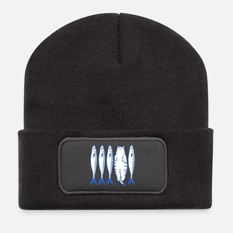 White Cat & Company - Recycled Patch Beanie - dark grey