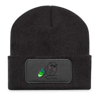 HAPPY BIRTHDAY. HAPPY BIRTHDAY. ANNIVERSARY. - Recycled Patch Beanie - dark grey - Front