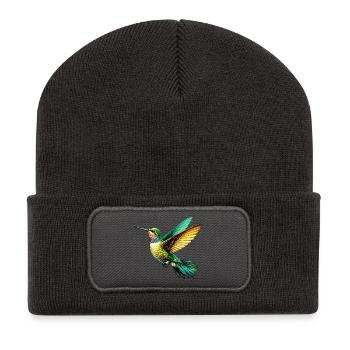 Kolibri - Recycelte Patch Beanie - Dunkelgrau - Vorne