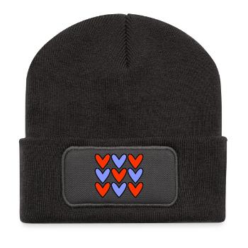 PAAR. ICH HABE GERADE GEHEIRATET. Junggesellinnenabschied. VALENTINSTAG. LIEBE. - Recycelte Patch Beanie - Dunkelgrau - Vorne