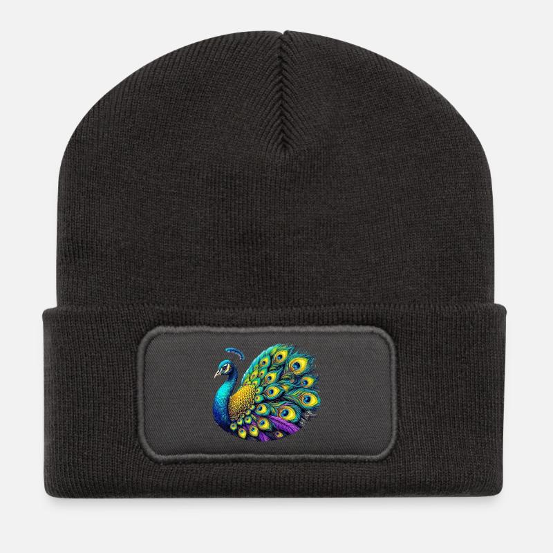Peacock - Recycled Patch Beanie - dark grey