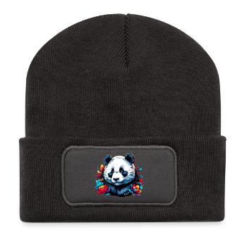 Panda - Recycelte Patch Beanie - Dunkelgrau - Vorne