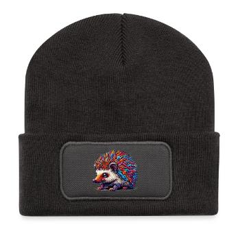 Igel - Recycelte Patch Beanie - Dunkelgrau - Vorne