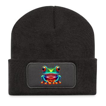 Frosch - Recycelte Patch Beanie - Dunkelgrau - Vorne