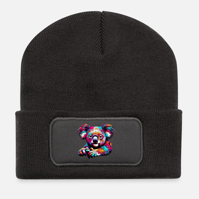 Koala - Recycelte Patch Beanie - Dunkelgrau