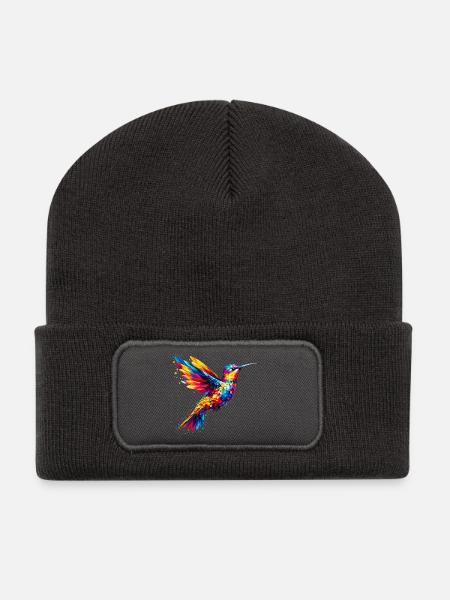 Kolibri - Recycelte Patch Beanie - Dunkelgrau