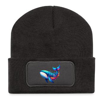 Whale - Recycled Patch Beanie - dark grey - Front