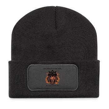 Tiger Lotus Indien - Recycelte Patch Beanie - Dunkelgrau - Vorne