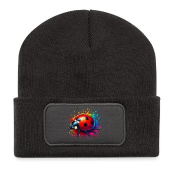 Marienkäfer - Recycelte Patch Beanie - Dunkelgrau - Vorne