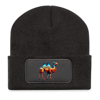 Camel - Recycled Patch Beanie - dark grey - Front