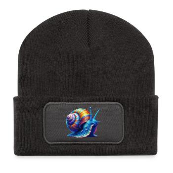 Schnecke - Recycelte Patch Beanie - Dunkelgrau - Vorne