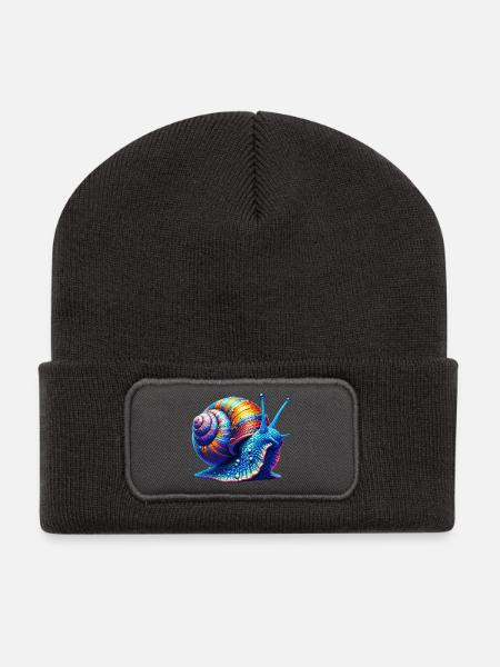 Schnecke - Recycelte Patch Beanie - Dunkelgrau