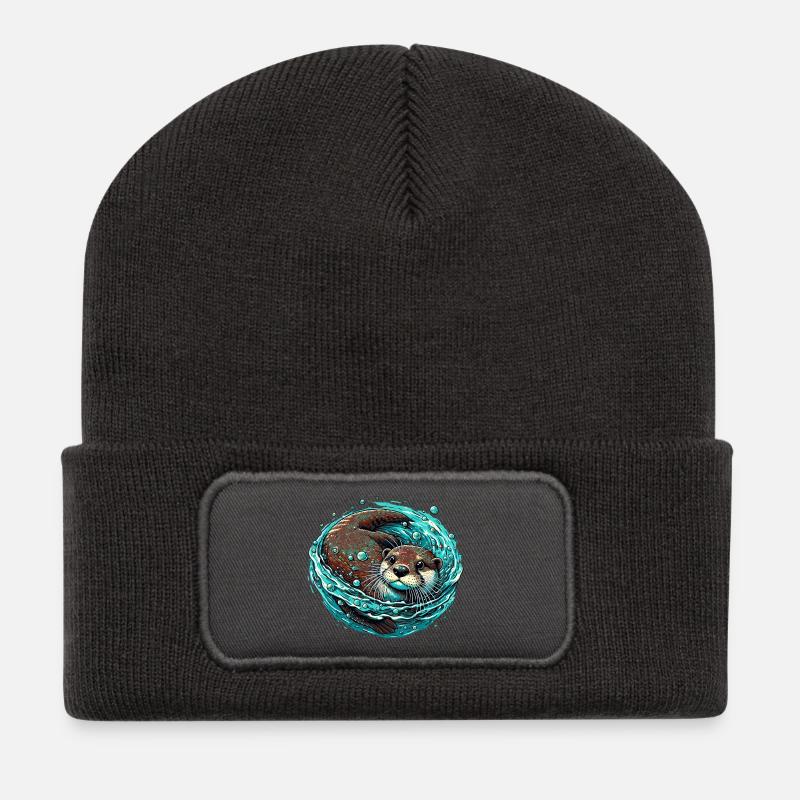 Otter - Recycelte Patch Beanie - Dunkelgrau
