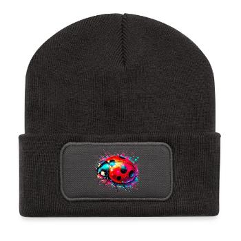 Coccinelle - Beanie recyclé à patch - charbon - Devant