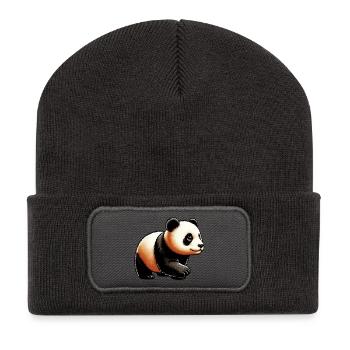 Panda - Recycelte Patch Beanie - Dunkelgrau - Vorne
