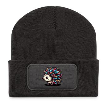 Hedgehog - Recycled Patch Beanie - dark grey - Front