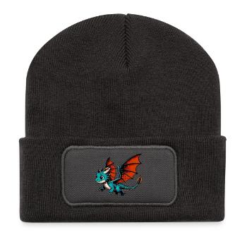 Dragon - Recycled Patch Beanie - dark grey - Front