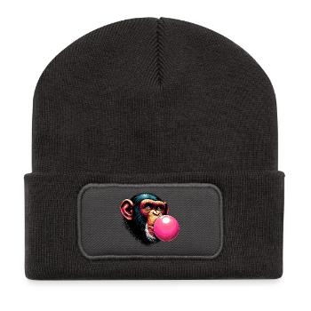 Affe - Recycelte Patch Beanie - Dunkelgrau - Vorne