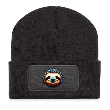 Faultier - Recycelte Patch Beanie - Dunkelgrau - Vorne
