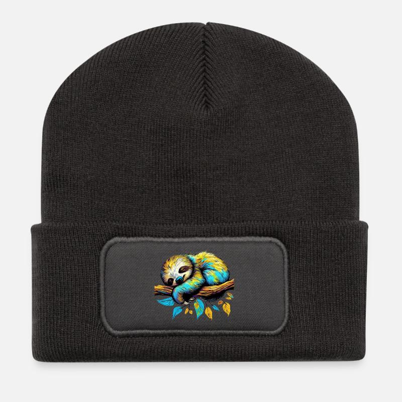 Faultier - Recycelte Patch Beanie - Dunkelgrau