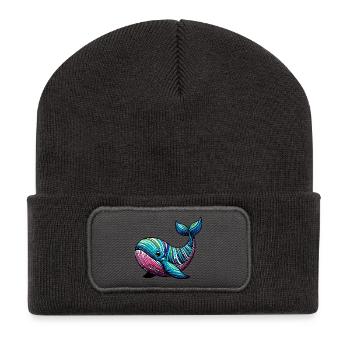Baleine - Beanie recyclé à patch - charbon - Devant