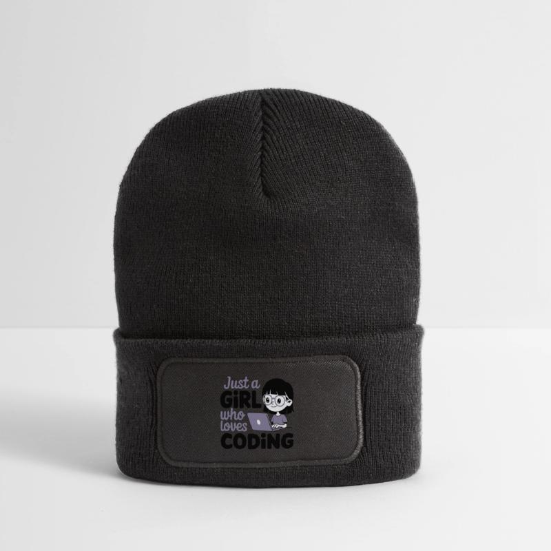 Nur ein Mädchen, das das Programmieren liebt Recycelte Patch Beanie