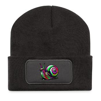 Schnecke - Recycelte Patch Beanie - Dunkelgrau - Vorne