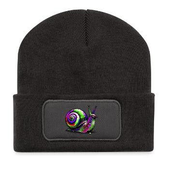 Schnecke - Recycelte Patch Beanie - Dunkelgrau - Vorne