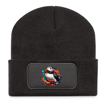 Papageitaucher - Recycelte Patch Beanie - Dunkelgrau - Vorne